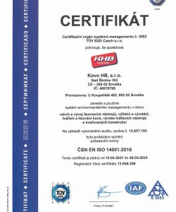 CERTIFIKAT CSN EN ISO 14001 2016
